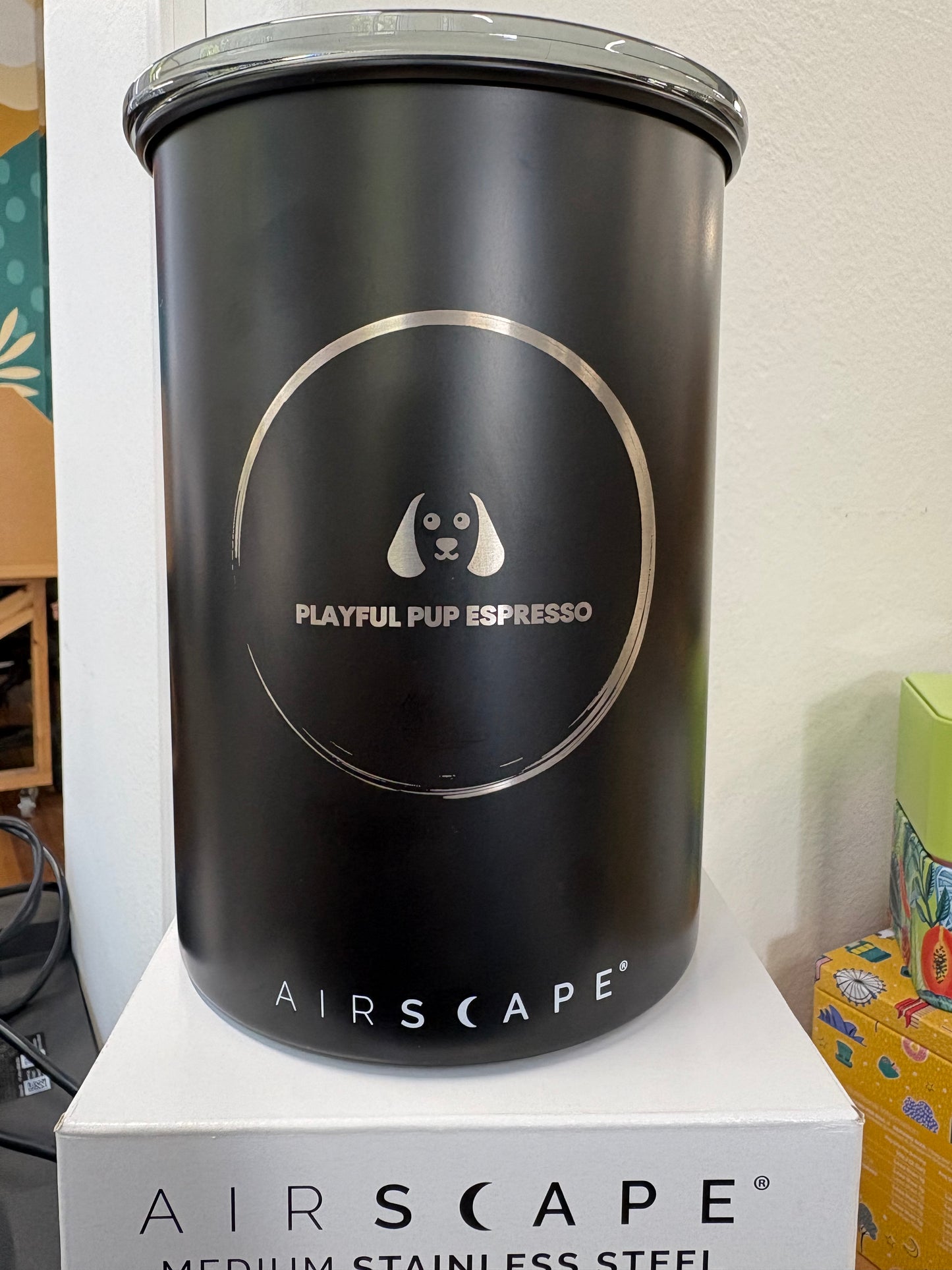 Airscape 7-Inch Coffee Canister – Playful Pup Espresso