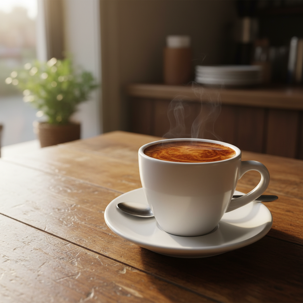 Fresh espresso shot brewed from Playful Pup Decaf